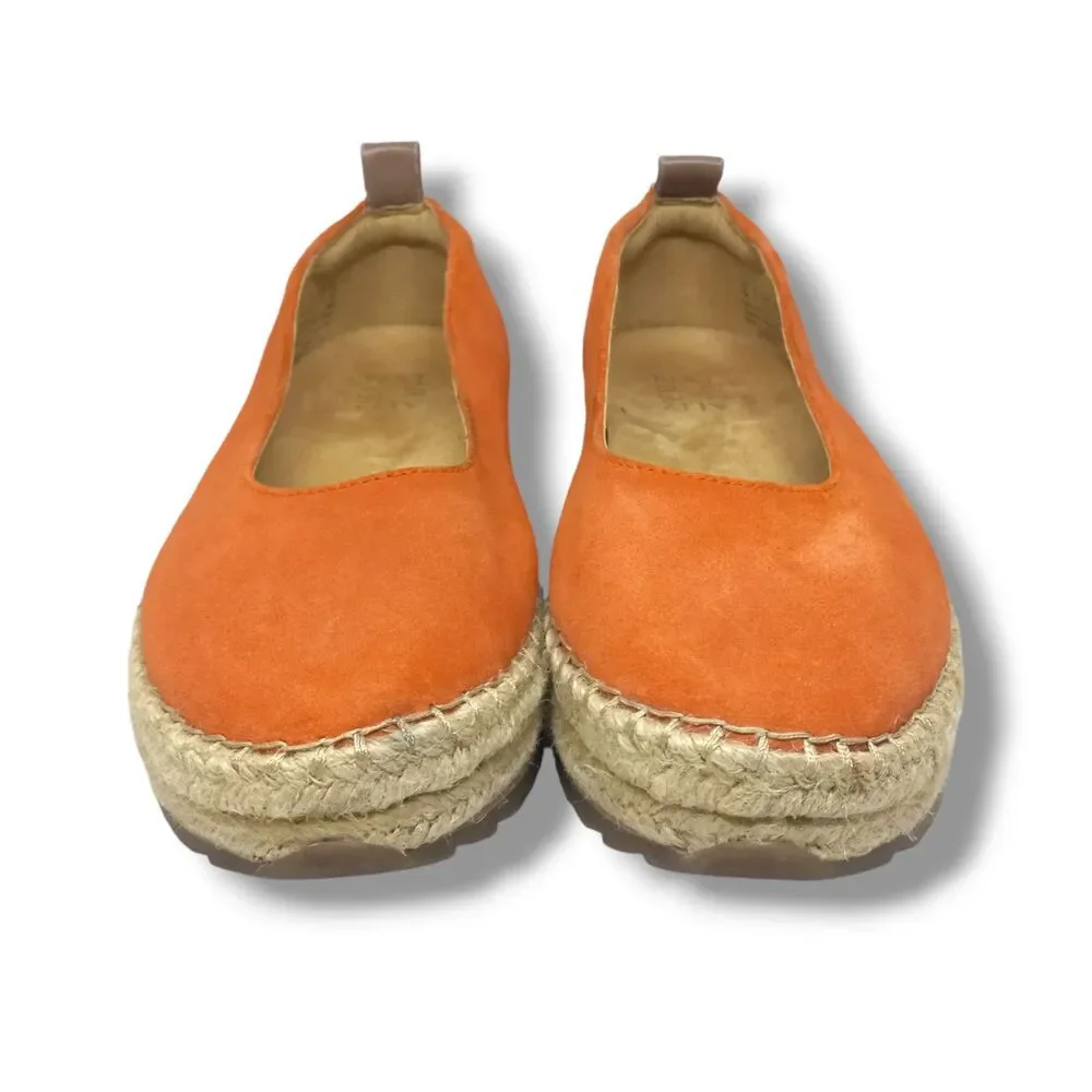 Naturalizer Suede Impress Espadrille Slip On-Size 7M-Orange-Comfort-PLS READ